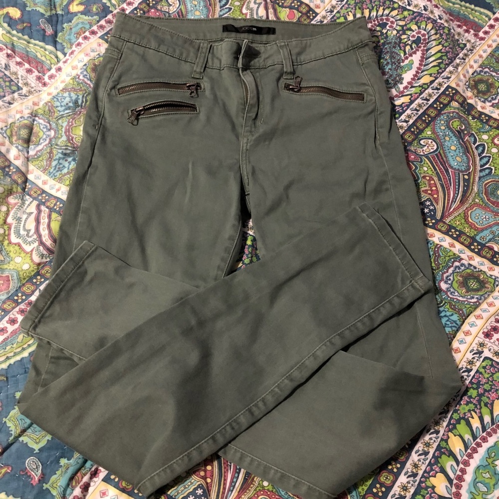 Joe’s Green Jeggings with Zippers